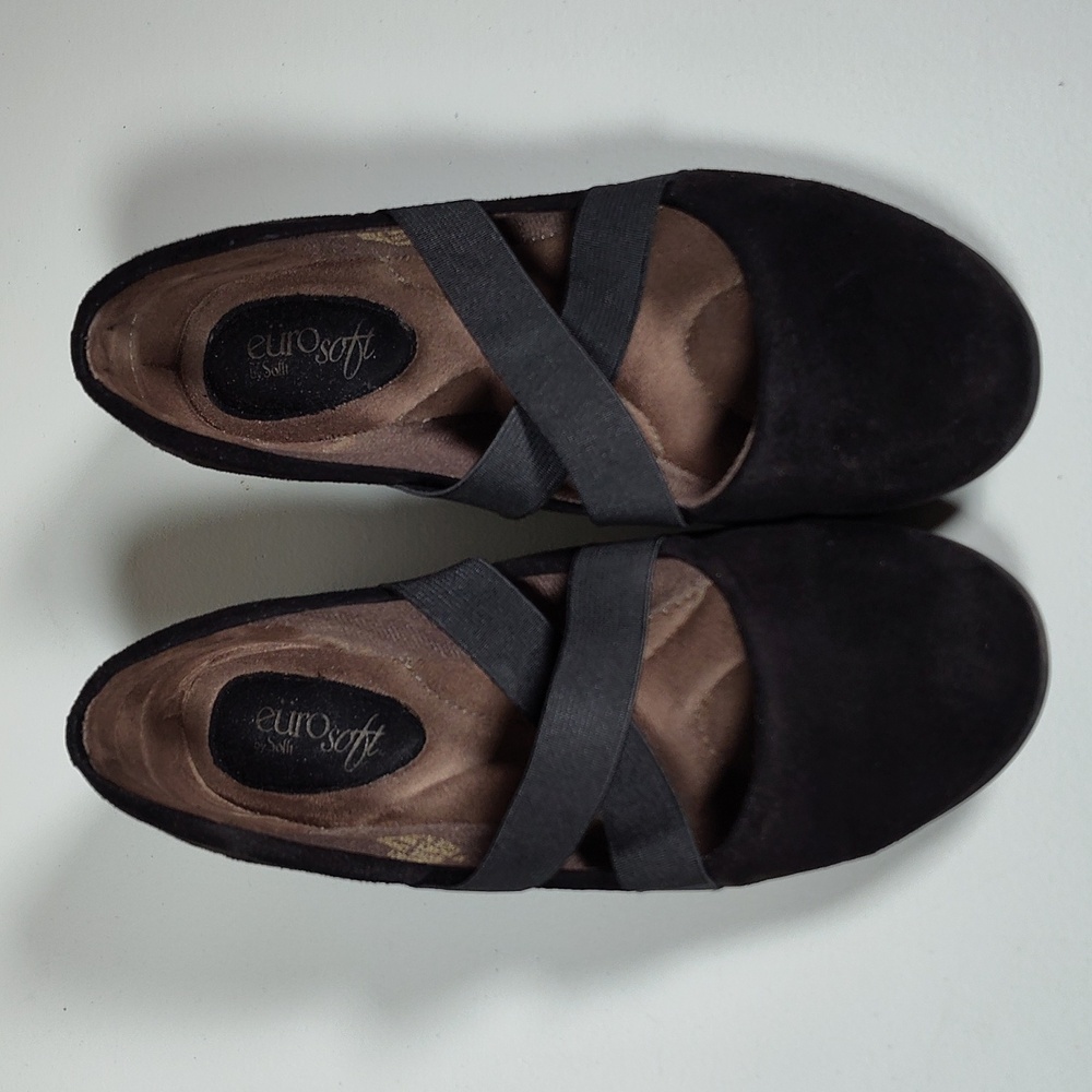 EuroSoft by Sofft black cross strap ballet flats 7 - Picture 2 of 10
